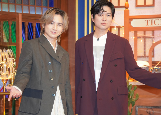 『光一＆シゲのSHOWマン』収録後囲み取材に参加した堂本光一、加藤シゲアキ （C）ORICON NewS inc.