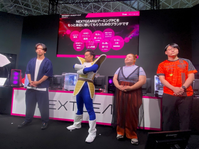 左から【TGS2025】マウスコンピューターのトークイベントに登壇した野田クリスタル、R藤本、ゆいP、ひろちん。 （C）oricon ME inc.